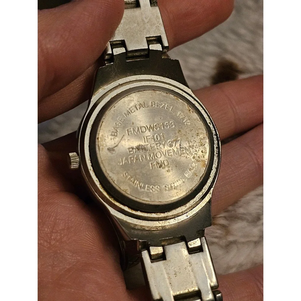 FMD Womens Silver Tone Crystal Bezel Link Bracelet Watch FMDWS153 1712